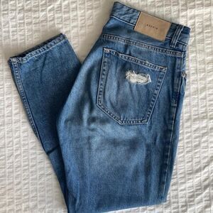 H&M Women's Boyfriend Distressed Blue Jeans